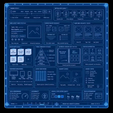 Vicente sitting in front of a software blueprint